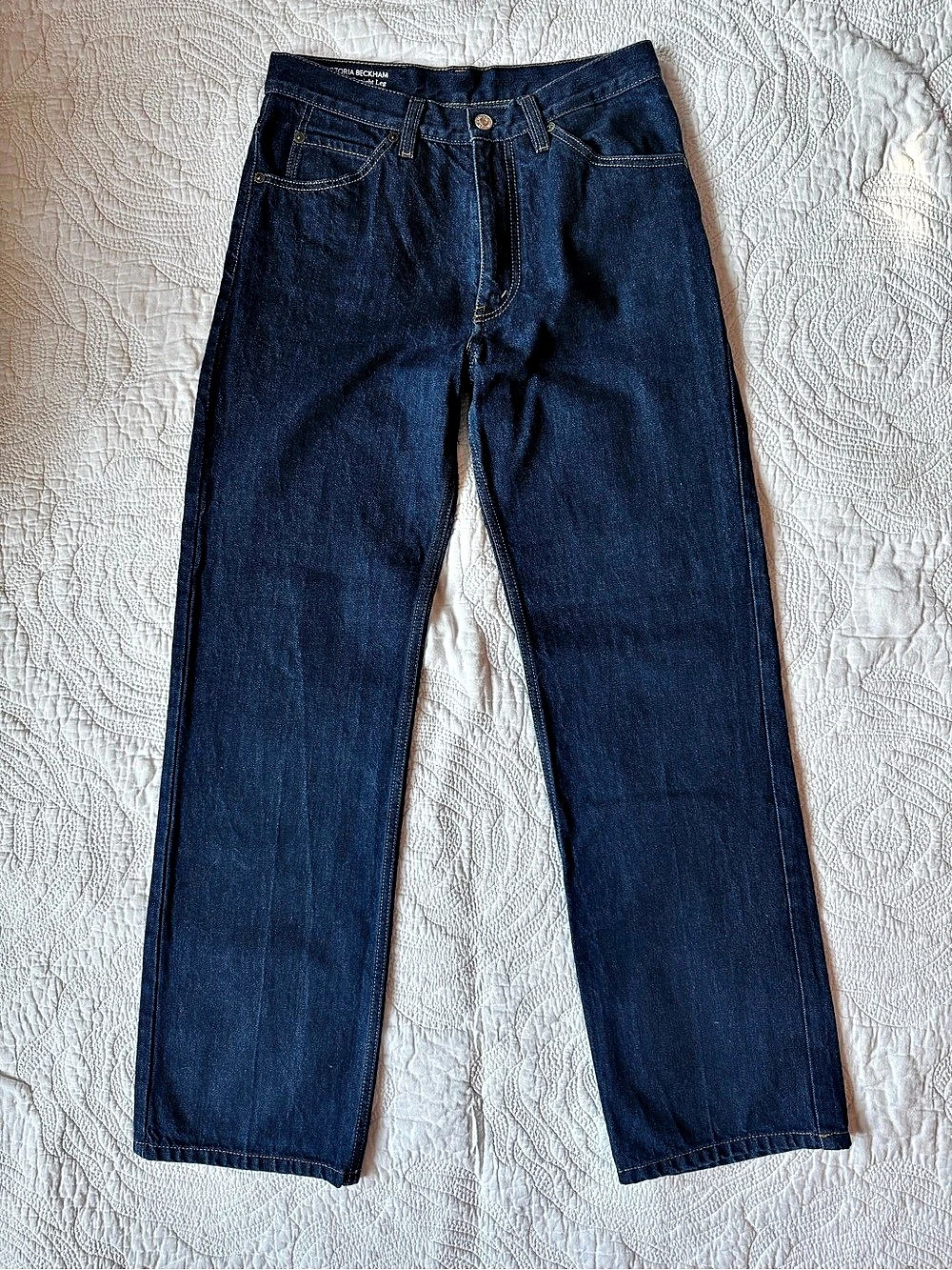 Victoria Beckham High Rise Straight Leg Jeans 27